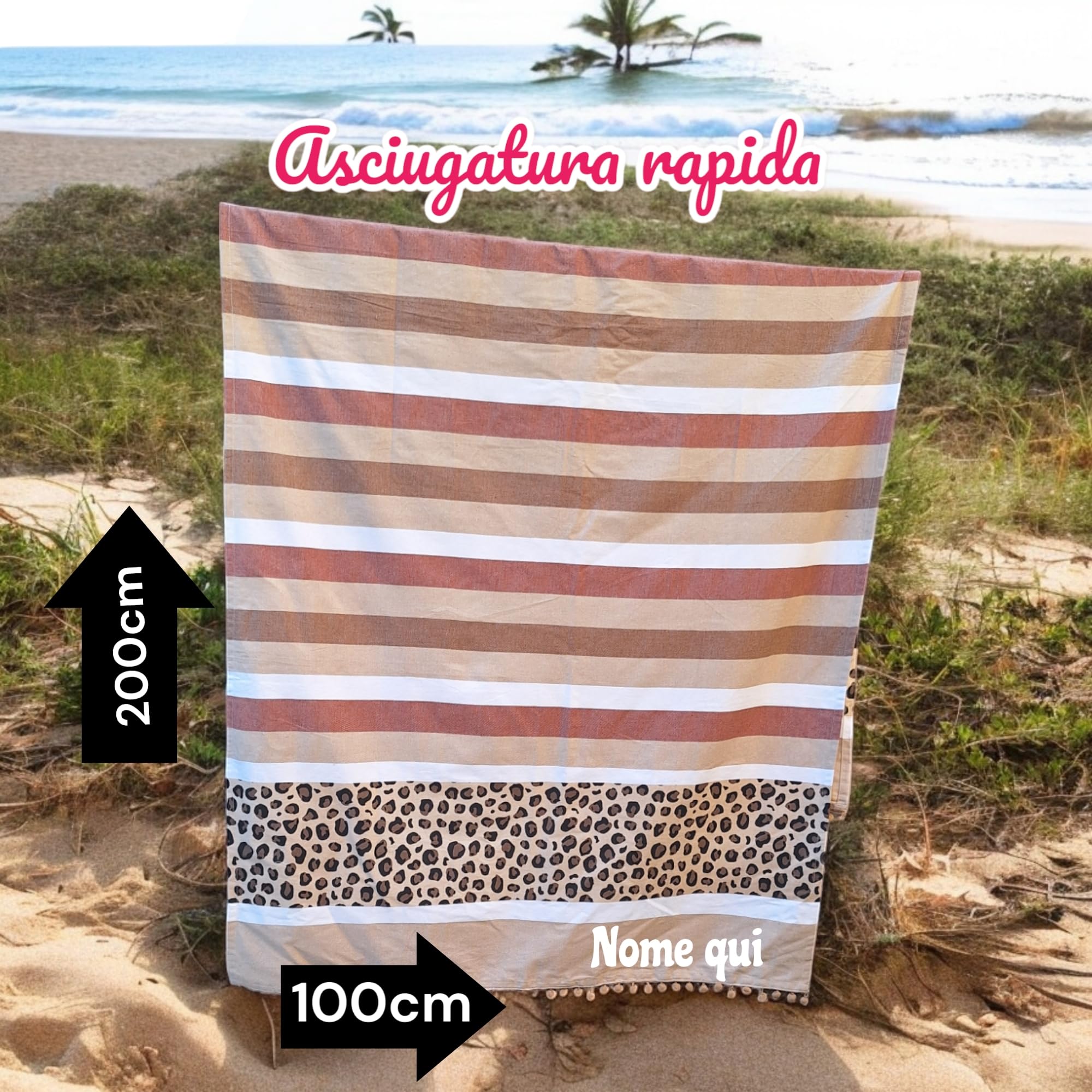 Borsa In Juta e Telo Mare Ricamate. Borsa e telo personalizzate. Set spiaggia idea regalo maestre, compleanno, festa della mamma