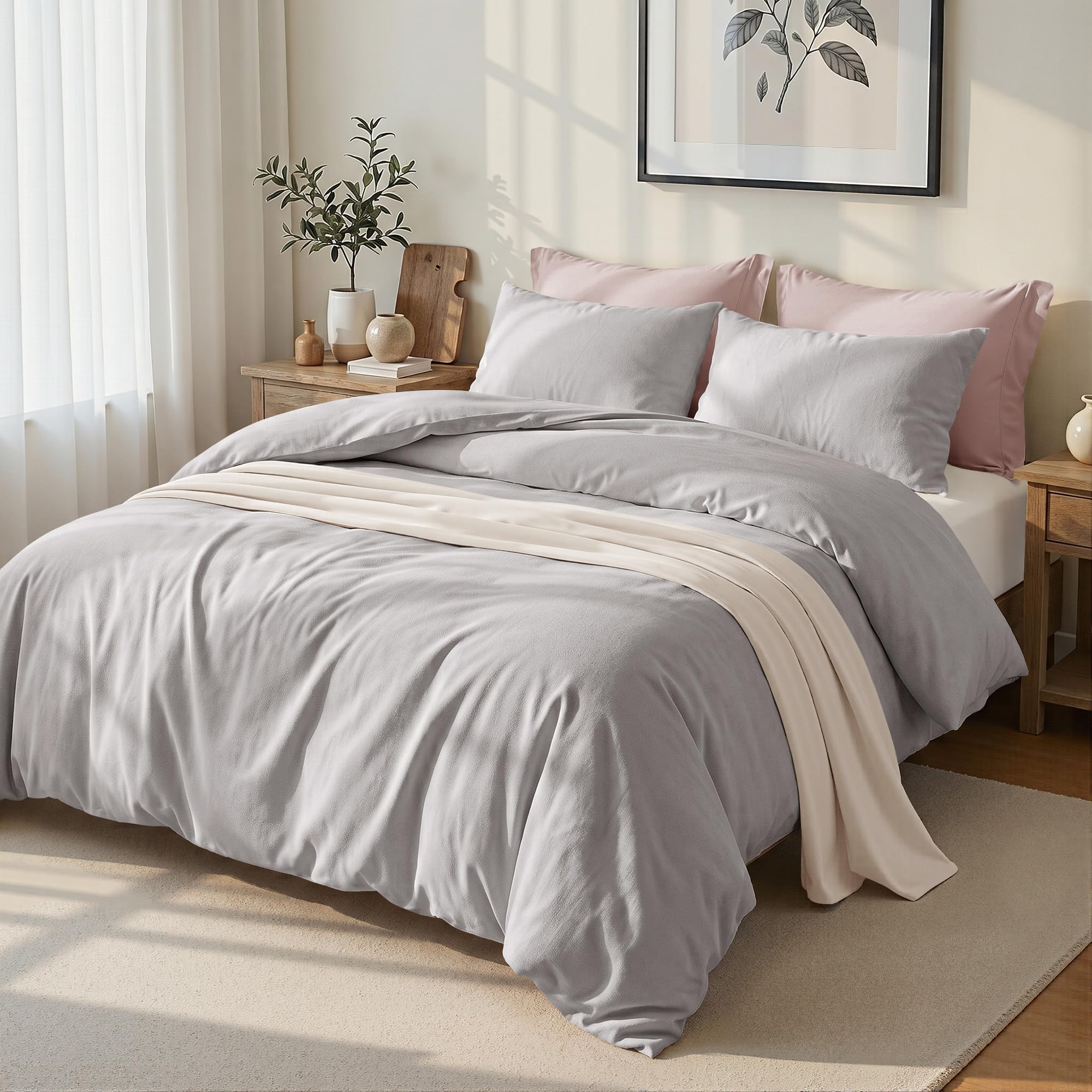 Exclusivo Mezcla Soft Reversible King Size Duvet Cover Set with Pillowcase