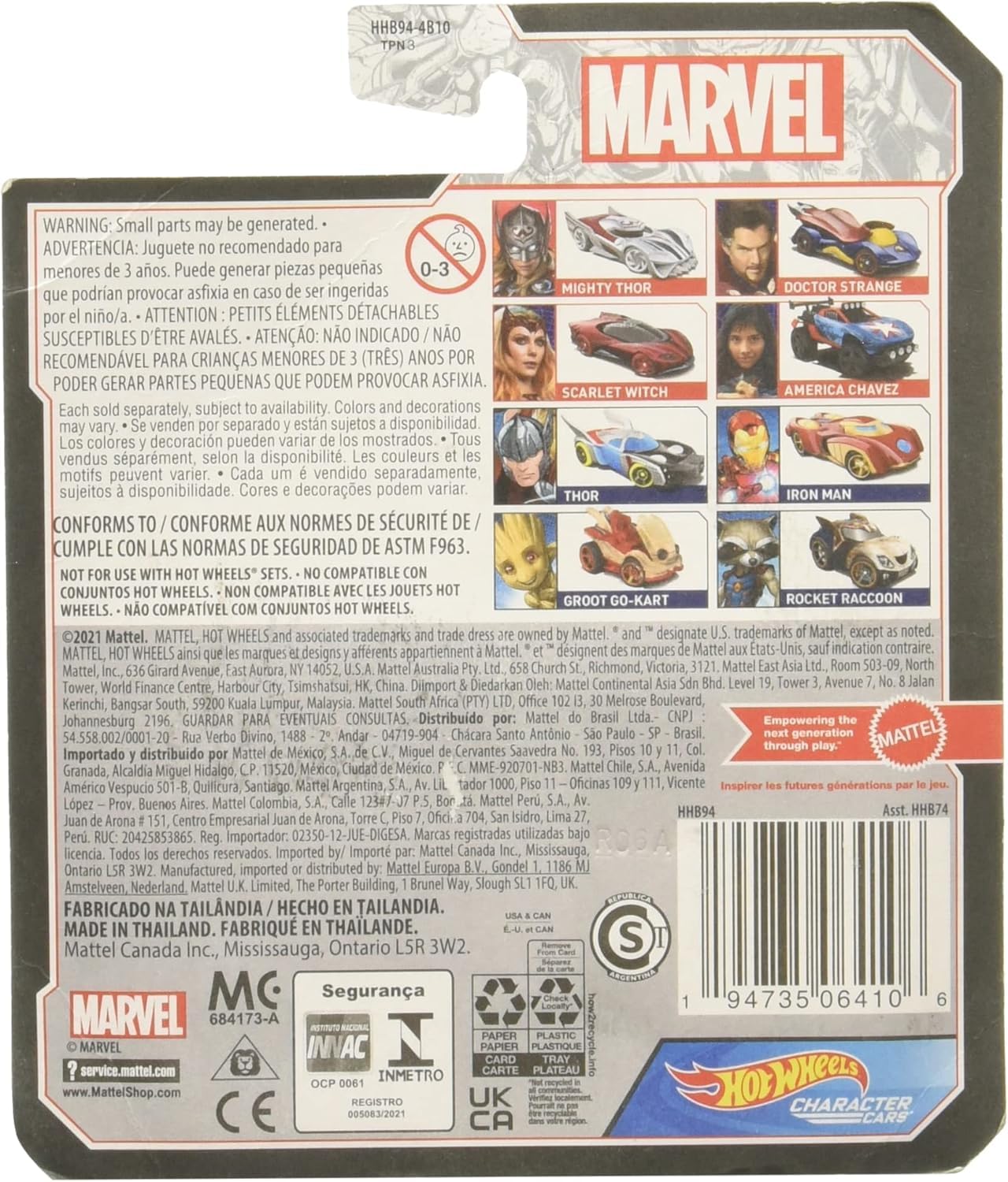 Hot Wheels Character Cars Marvel Iron Man Pojazd dla dzieci w wieku od 3 lat