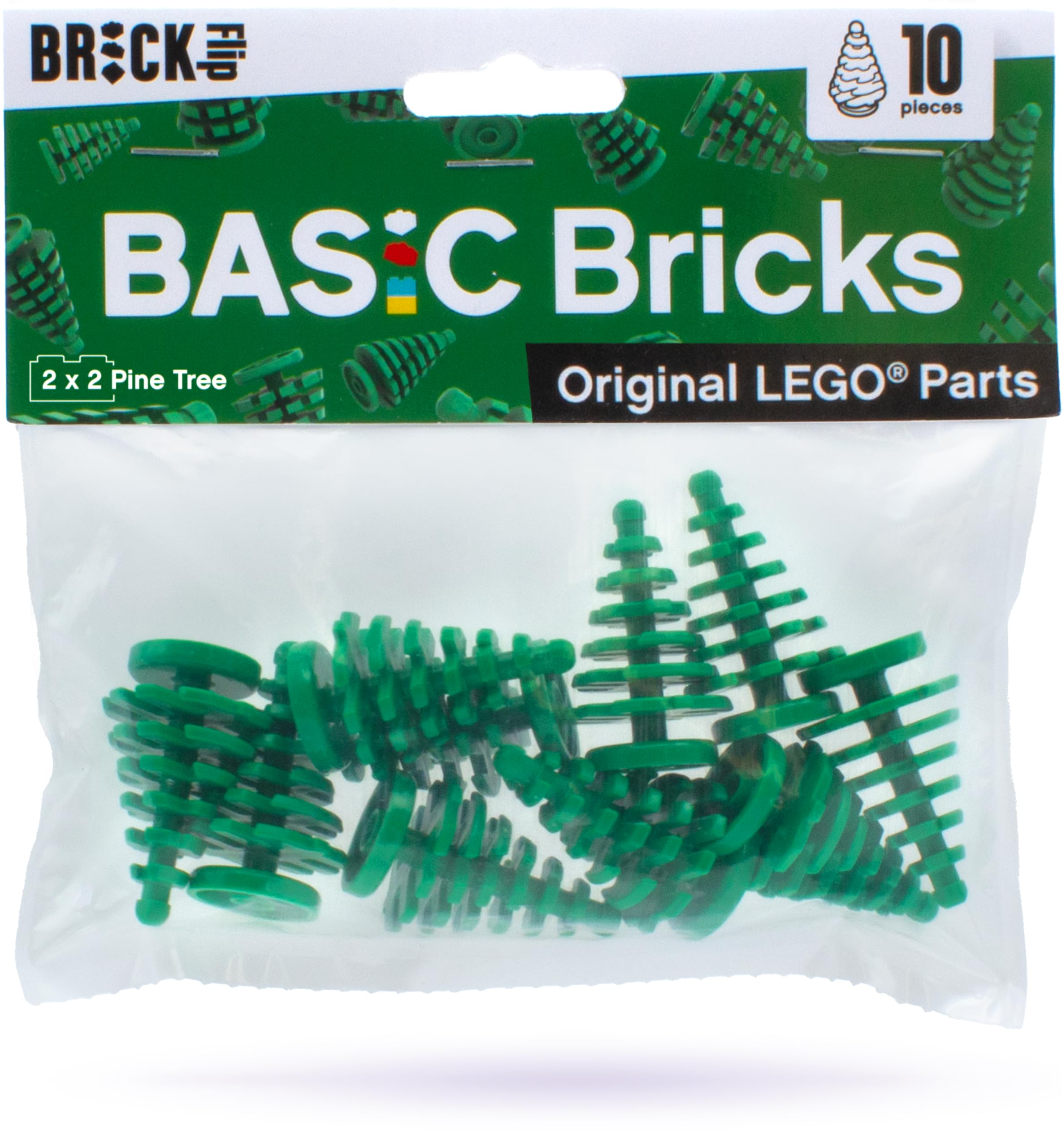 BRICK Flip Classic LEGO Christmas Tree Set of 100 Green Pine Trees - 3+ Years - 15cm x 3cm x 15cm, Small (15cm x 3cm x 15cm) - Image 3