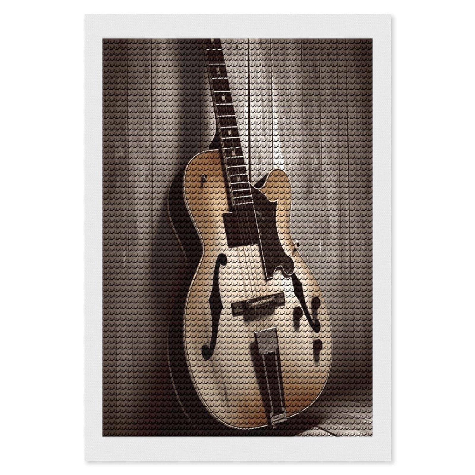 FekiLoot Guitar Pictures Diamond Art Kits for Adults Diamond Painting Kits for Beginners DIY Diamond Art Kits Round Full Drill Diamond Dot Gem Painting for Home Wall Decor Gift 8"x12"