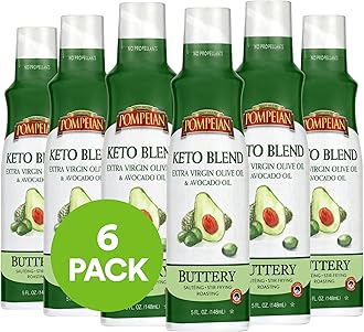 Pompeian Keto Extra Virgin Olive Oil & 100% Avocado Oil Cooking Spray, No Propellants, 5 Fl Oz, Pack of 6