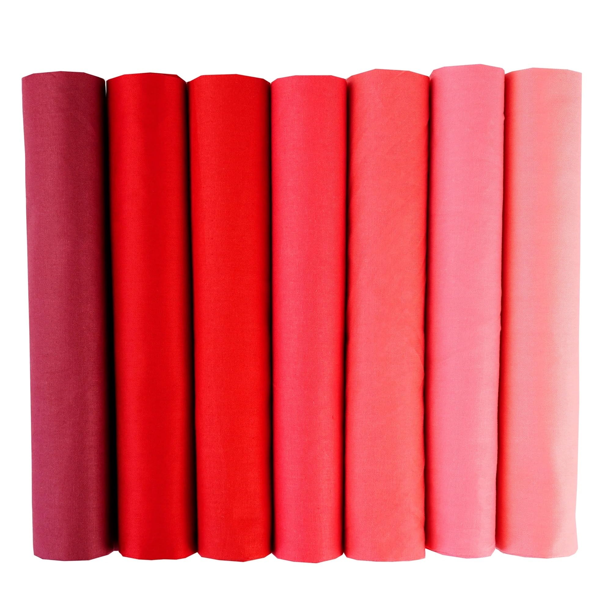 Filz 7 Stück 25 x cm / 50 große Quadrate aus Baumwolle, einfarbig, ideal for DIY-Projekte wie Patchwork, Quilten und Nähen(Red,7PCS of 50x50cm)