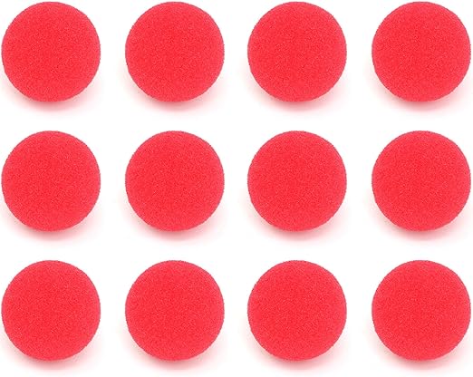 Skeleteen Red Carnival Clown Noses - Red Sponge Nose for Circus Costume Party Supplies - 12 Pieces