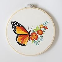 Vista 7 de Bonroy Juego de 4 juegos de bordado para principiantes, manualidades de arte, fácil costura, incluye ropa de bordado, patrón, aro de bordado, manual