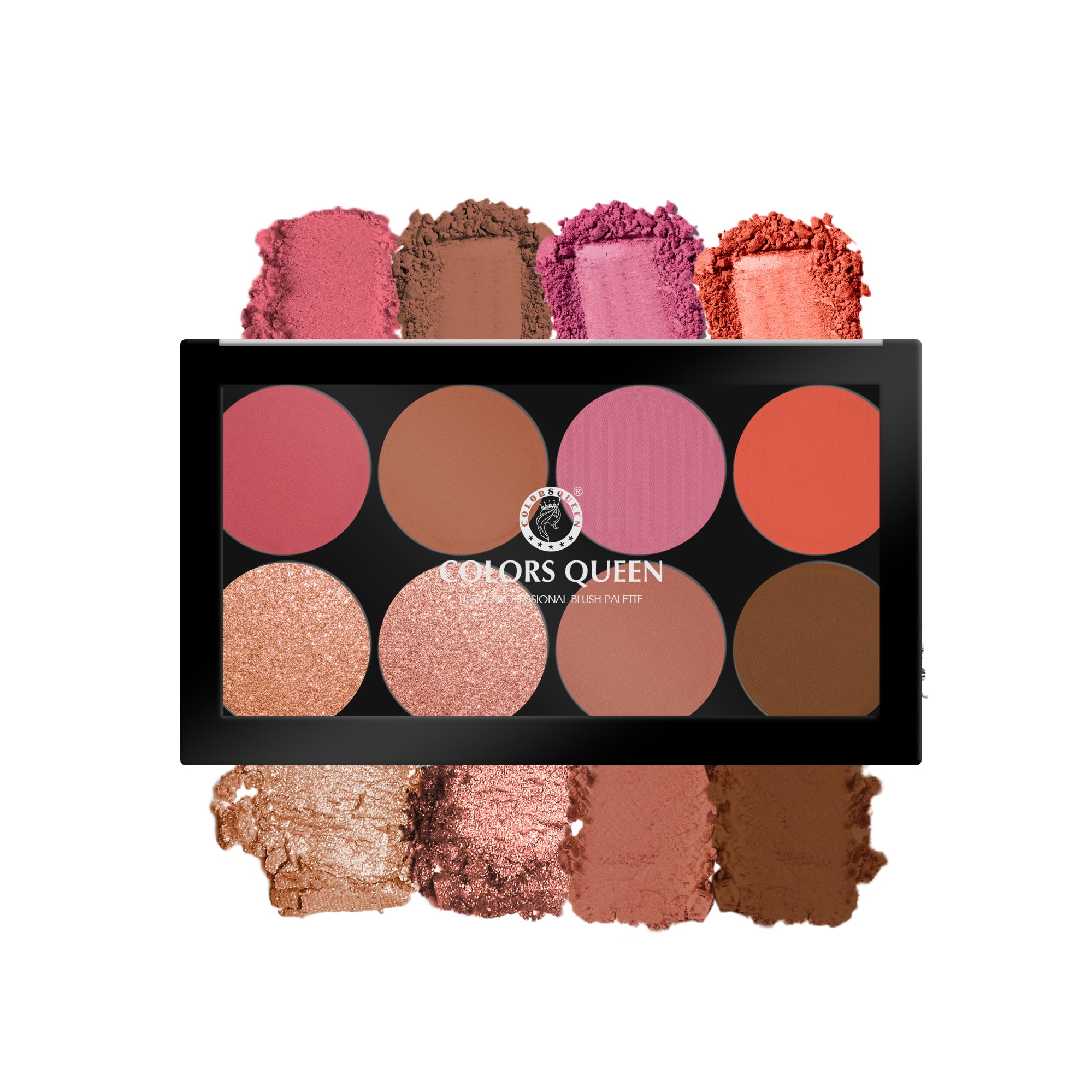 Ultra Professional Blush Palette with Shimmer Highlighters and Contour | Highly Pigmented & Easy to Blendable Shades | Lightweight Blush and Highlighter Palette (Shade - 02)