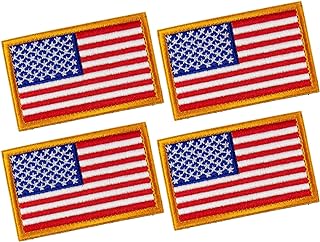 4 PCS Tactical Patches of USA US American Flag, with Hook and Loop for Backpacks Caps Hats Jackets Pants, Military Army Uniform Emblems, Size 3x2 Inches