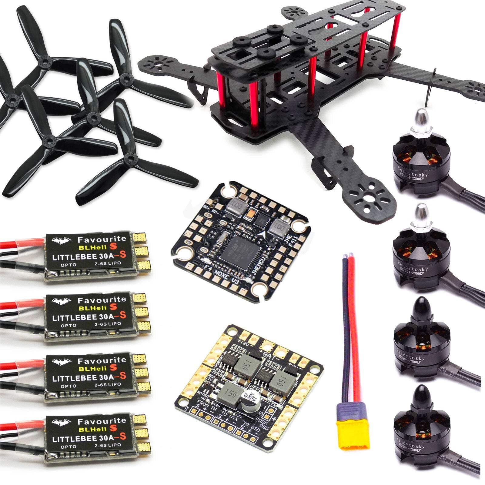 SpeedyFPV ZMR250 FPV Racing Drone Kit - F3 Flight Controller, 2204 Motors, 30A ESCs, PDB 2-3S