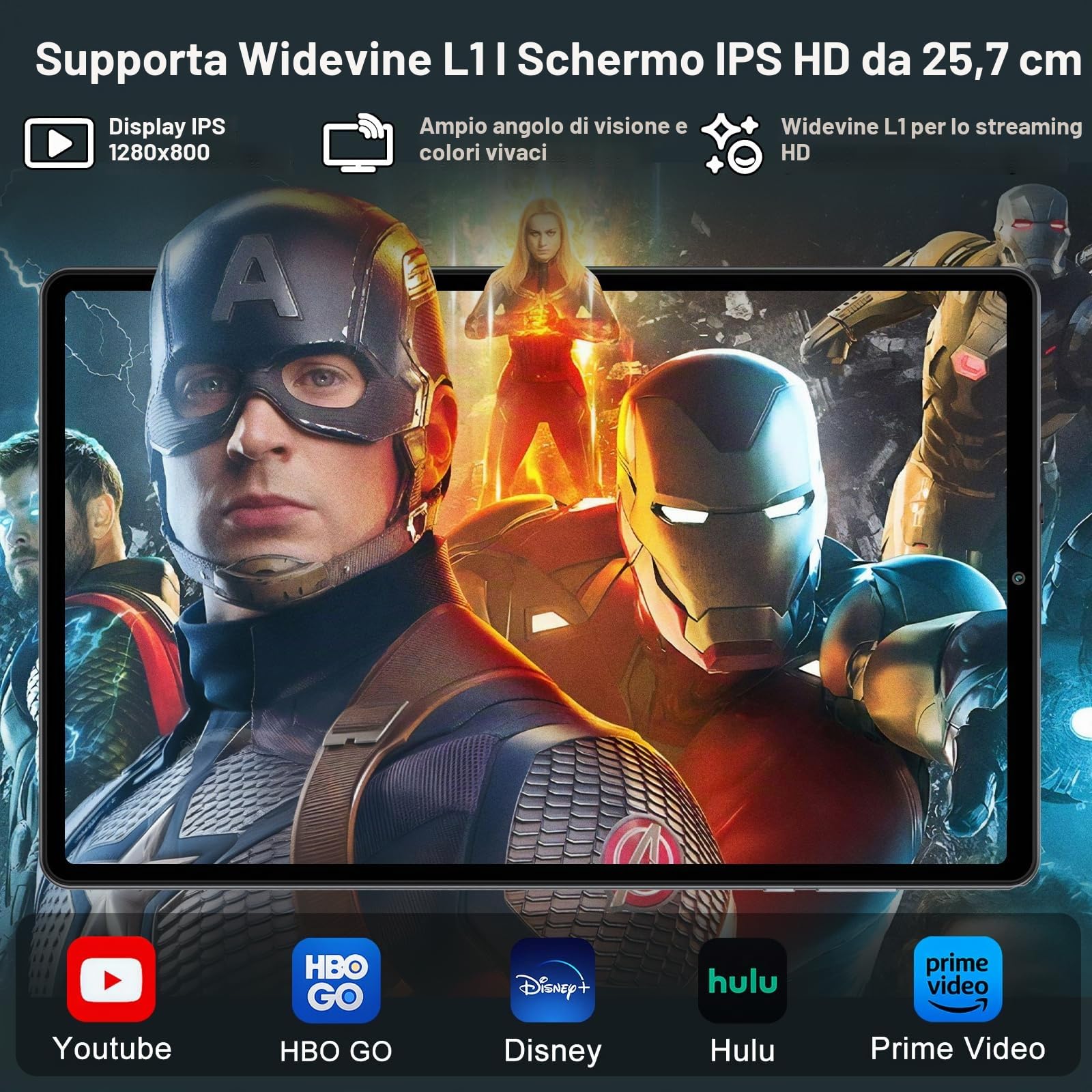 Tablet 10 Pollici Android 15 con Gemini AI, 30GB RAM + Espandibile 2TB ROM, Octa-Core, Widevine L1, WiFi 5G, BT5.0, Fotocamere 8MP/5MP, 6000mAh, con Tastiera, Mouse e Custodia – Grigio Chiaro