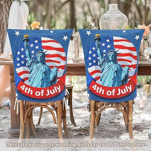 Miniatura 6 de 4 de julio Día de la Independencia Blue Liberty - Funda decorativa para silla de oficina para festivales (Pascua, graduación, etc.), fundas