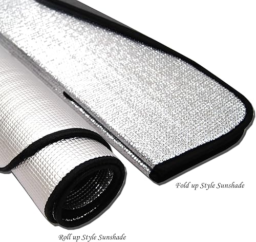 Miniatura 2 de TuningPros RSS-069 - Parasol enrollable para parabrisas de automóvil, ajuste personalizado, color plateado, juego de 1 pieza compatible con