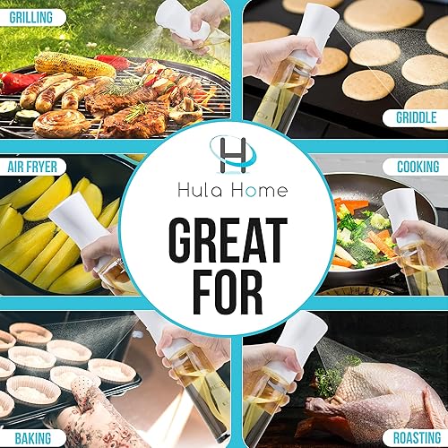 Miniatura 6 de Hula Home Pulverizador de aceite para cocinar (8.5 oz8.5 fl oz) Mister de aceite de oliva, botella de spray para alimentos - Blanco