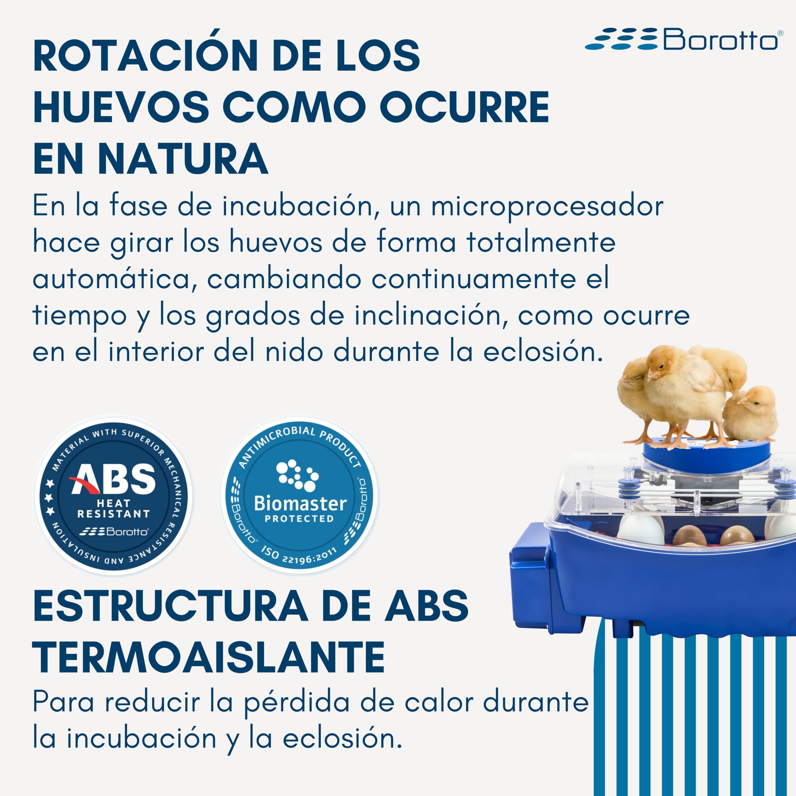 Borotto Lumia 8 | Incubadora de Huevos Automática Profesional Patentada para 8 Huevos o 32 Pequeños con Volteador de Huevos Automático y Control de Temperatura | Made in Italy