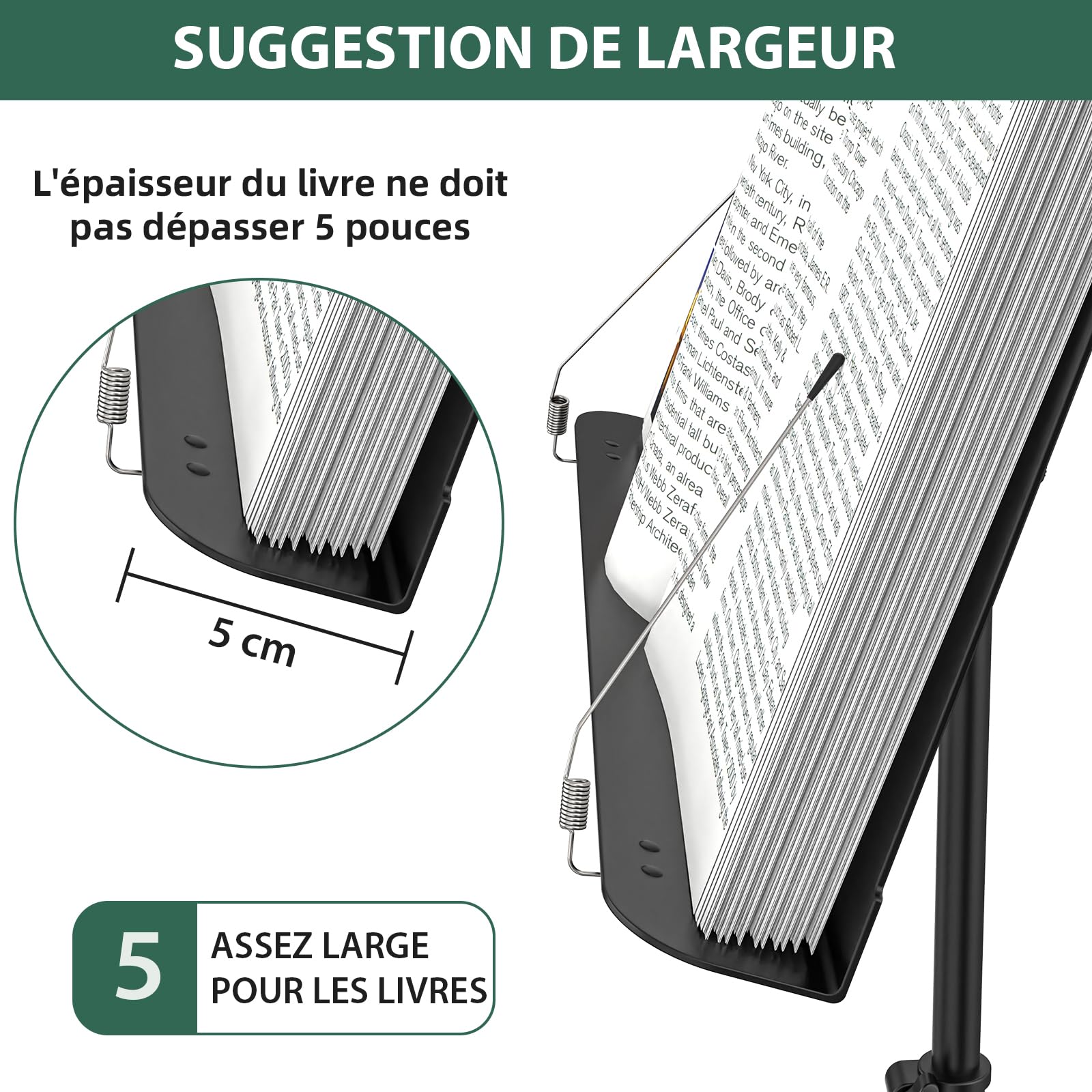 GLEAM Porte-partition en métal, Pupitre de Musique - Avec sac de transport, support pour téléphone, protège-partitions et pince, support de livre de bureau 5 en 1