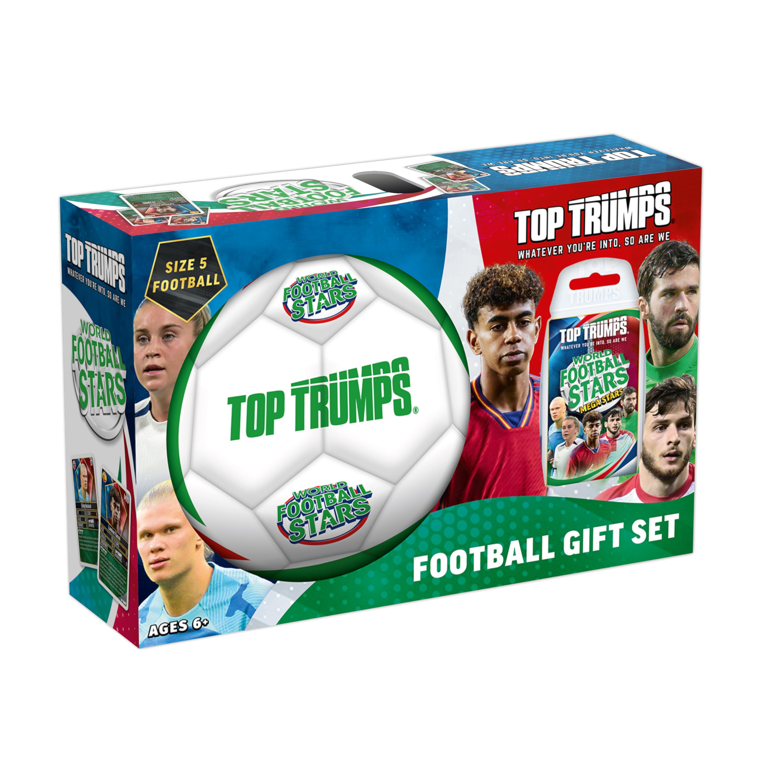 Top Trumps World Football Stars Card Game & Size 5 Football Gift Set – Includes Limited Edition Mega Stars Pack – Kids Gift for Boys & Girls