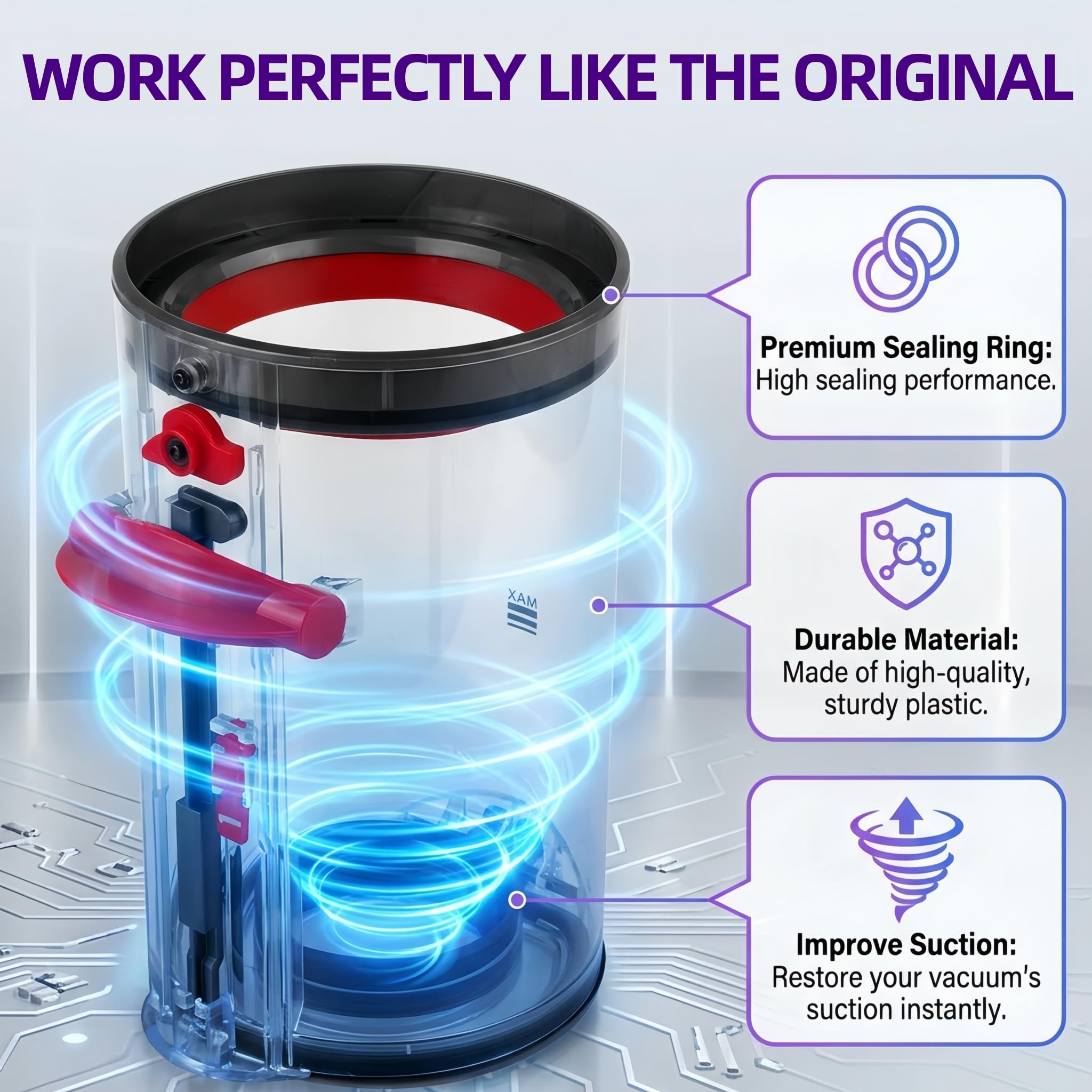 Dyson V11 V15 Dust Bin Replacement - Restore Suction -4