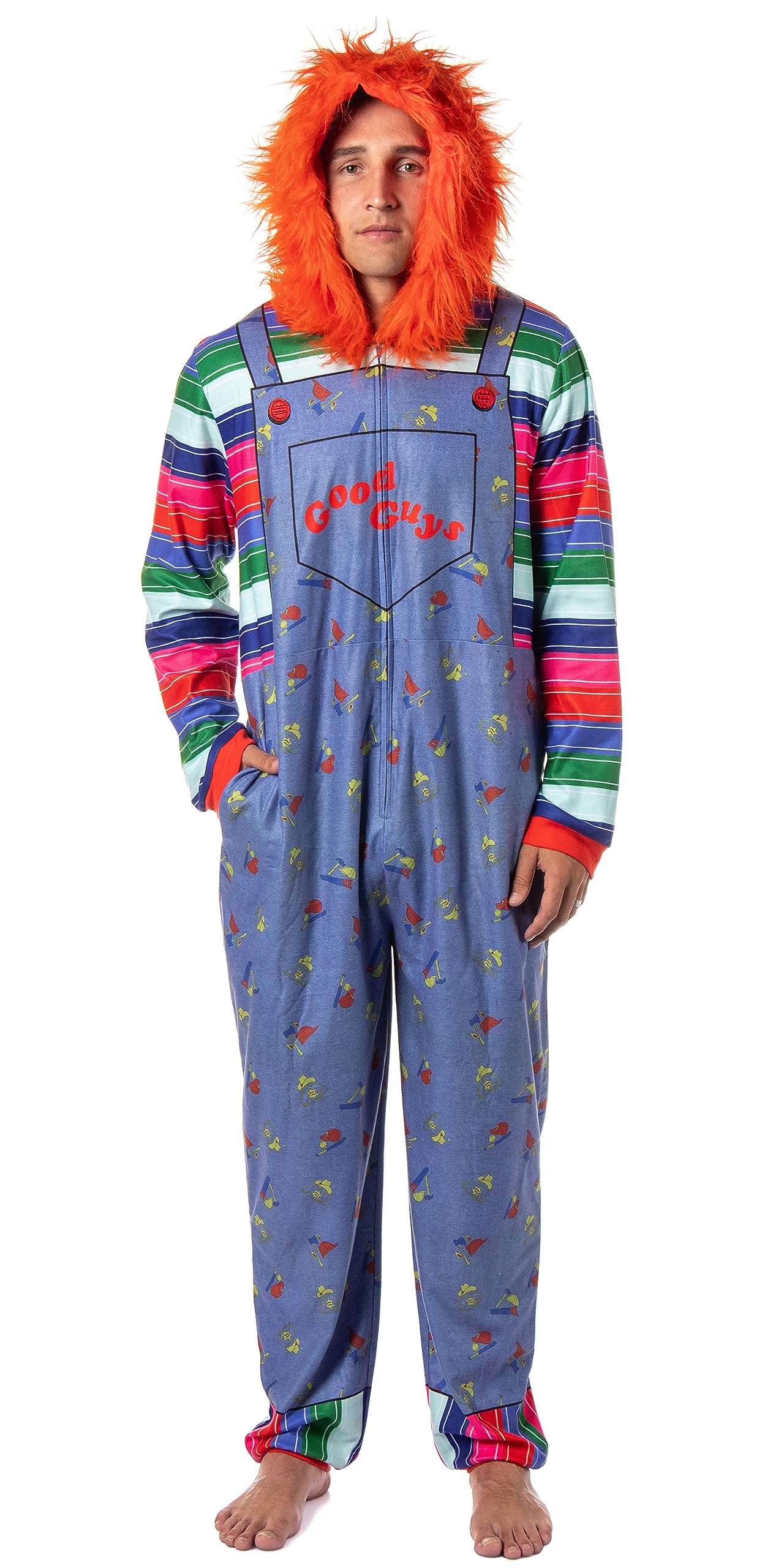 INTIMO Child's Play Adult Chucky Good Guys Hooded Union Suit Costume Sleep Pajamas for Me…