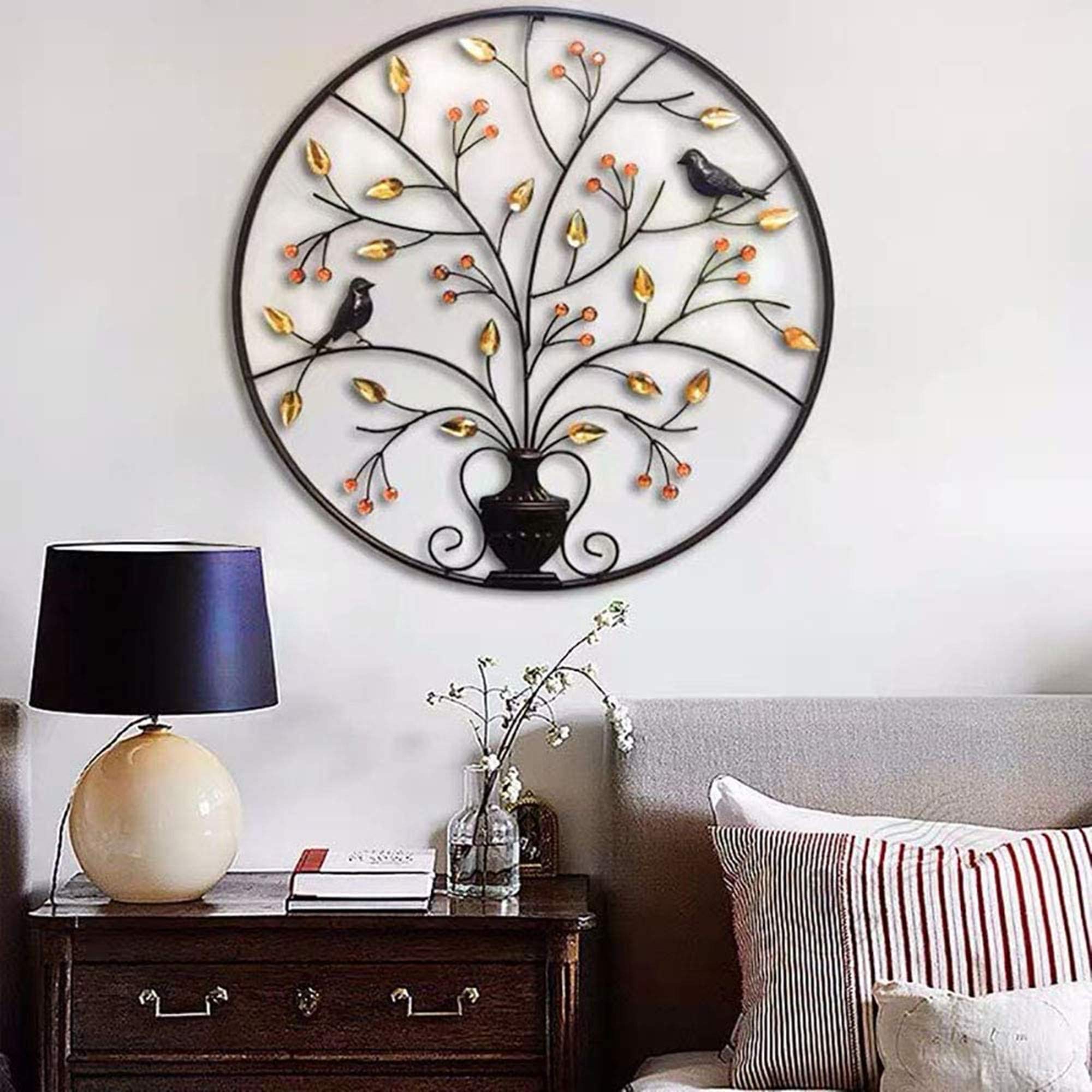 Arbre De Vie Décoration Murale En Métal , Arbre De La Vie Mural En Metal 68x70 Cm