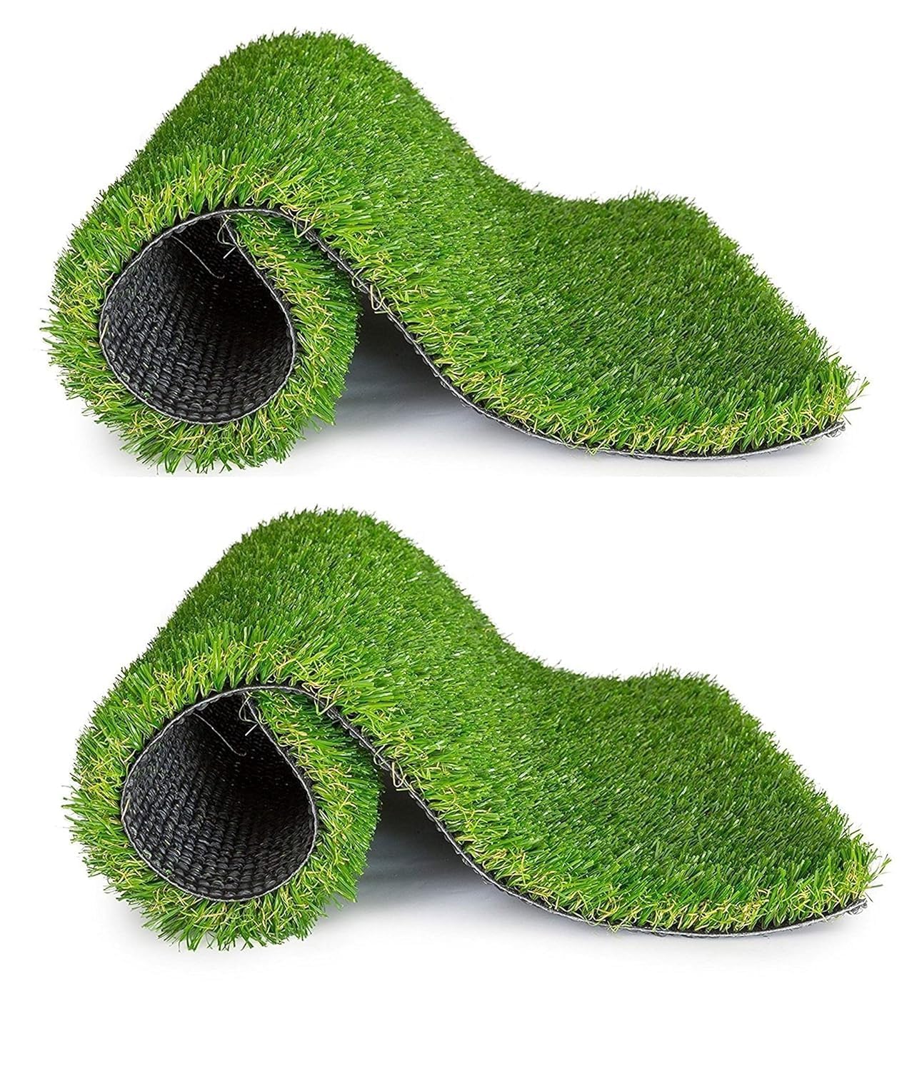 40 x 60 cm Artificial Grass Mat, Green, Synthetic Lawn Carpet for Outdoor and Indoor Use, Pack of 2