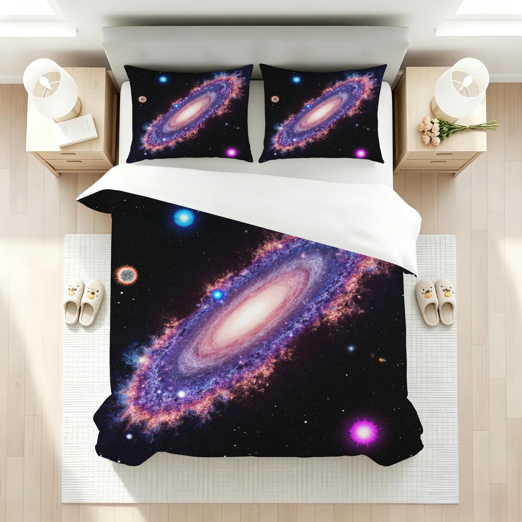 Funda Nórdica Cama 180, 240x260 cm Estrellas Moradas, AQ2148