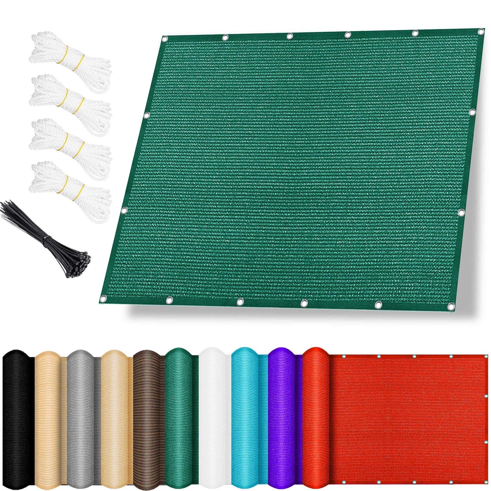 Voile d'ombrage anti UV à 98% en toile HDPE respirante et durable pour le jardin