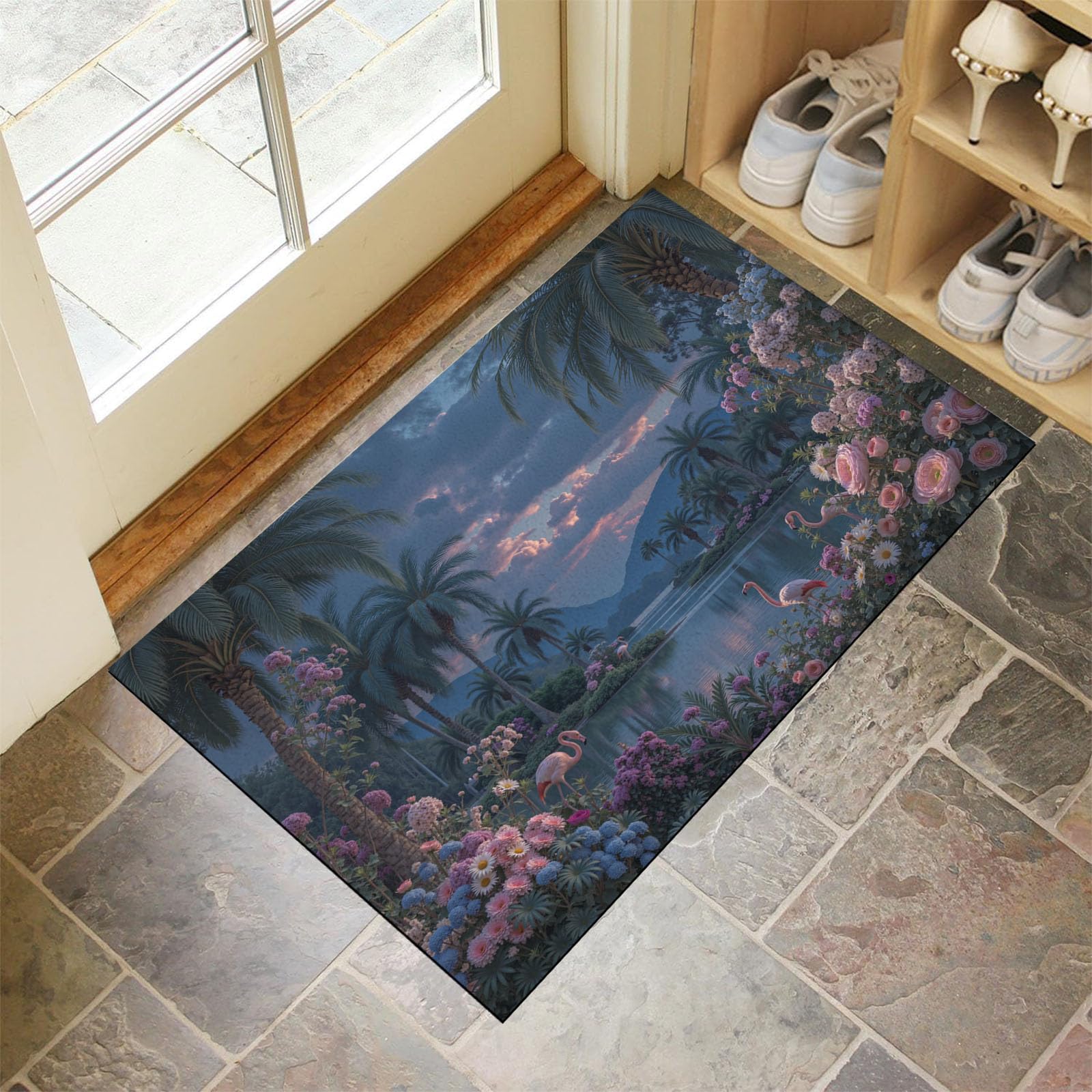 Paillasson d'intérieur jungle 60 x 90 cm pour entrée et cuisine
