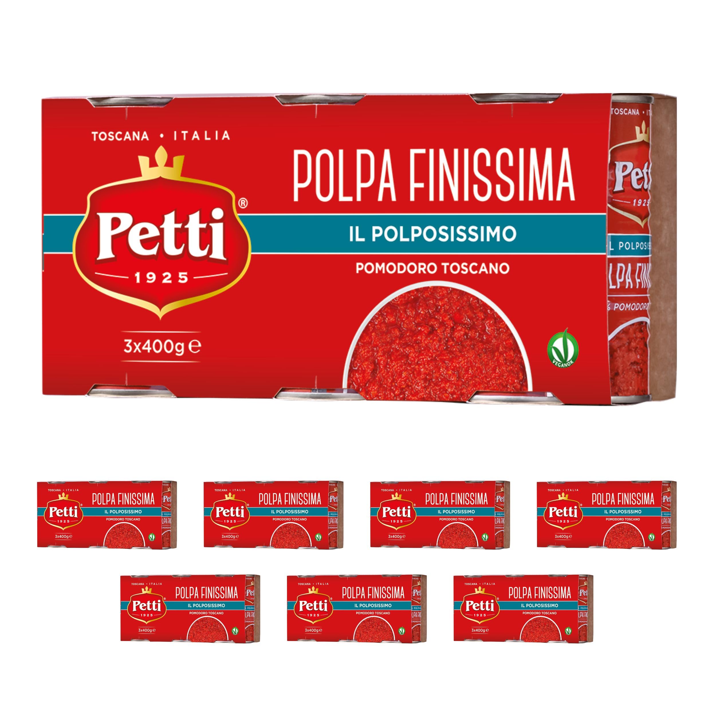 Petti il Pomodoro al Centro Polpa Finissima il Polposissimo – 8 Confezioni da 3 X 400 Gr