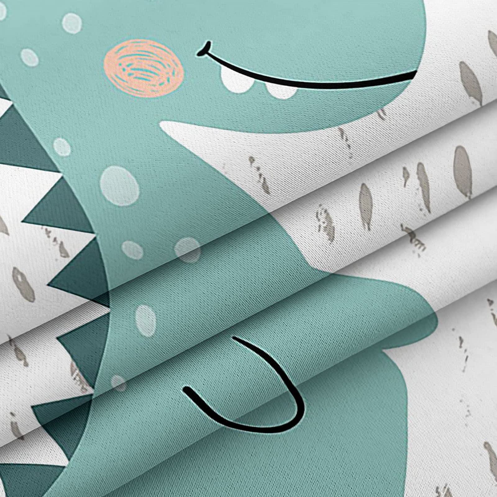 Rideaux Occultants Thermiques 140X160cm à Motif Dinosaure - Design Moderne Animal de Dessin Animé pour Chambre Ado et Enfant avec Oeillets