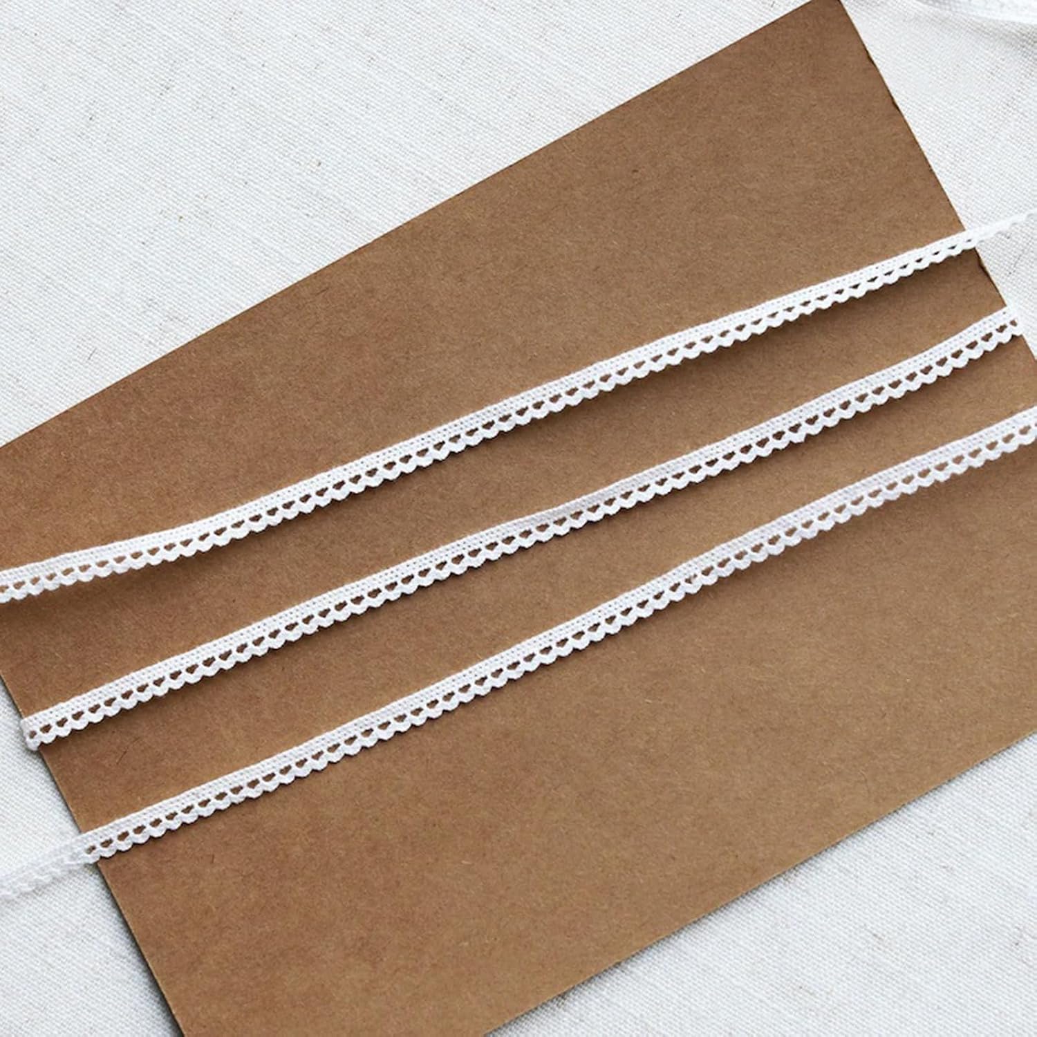 6mm/0.24" Tiny White Cotton Lace Trim, Mini Lace Trim, Perfect for Doll Sewing Project, Sewing Craft Supplies (2 Yards)