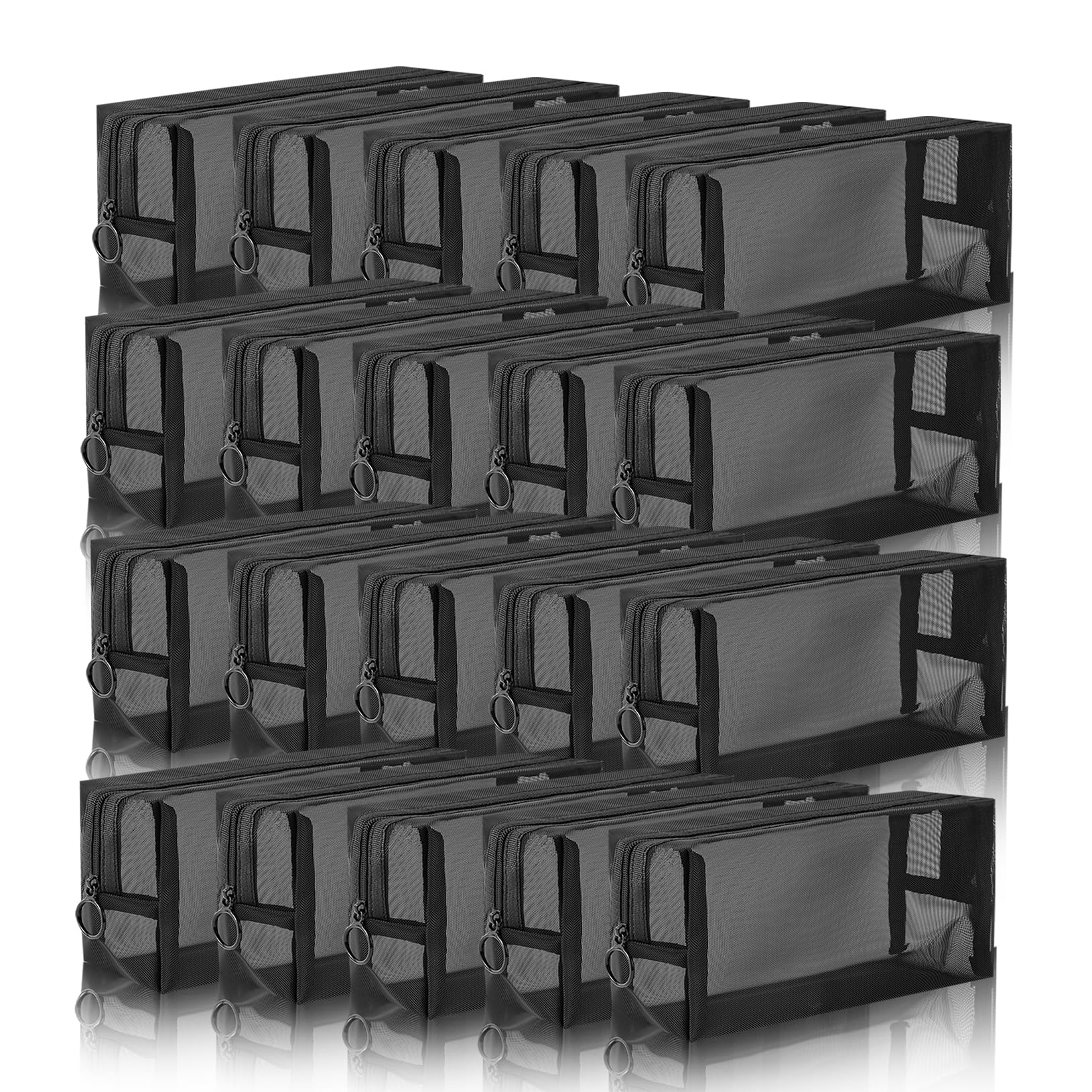 Unoutur 20 Pieces Mesh pouch, Mesh Makeup Bag Portable Makeup Pouch Travel Toiletry Bag for Makeup Organizer Home Office Travel Accessories, Mesh