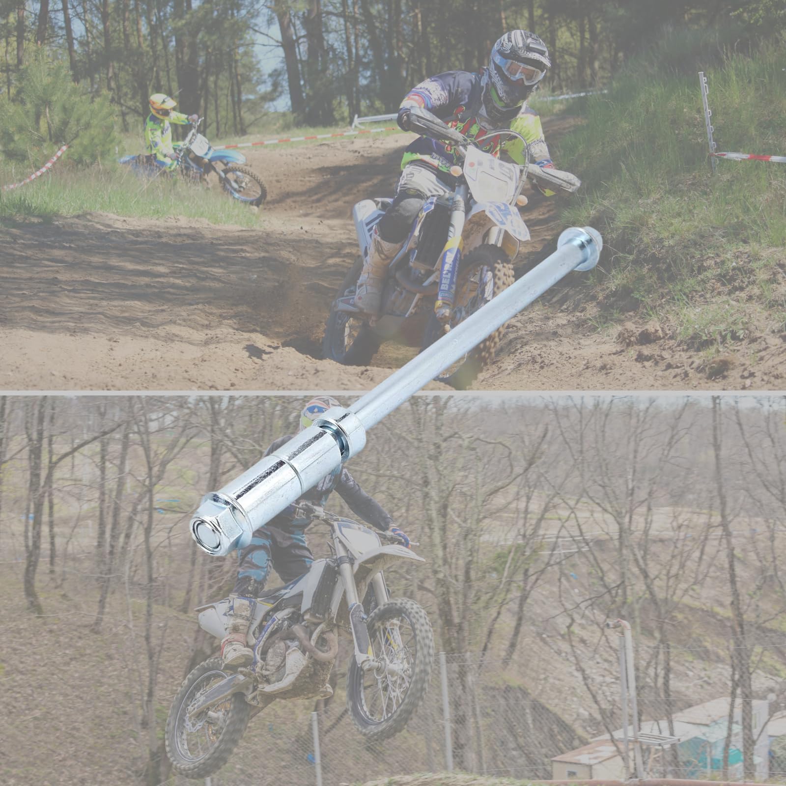 Essieu avant et arrière avec bague de 12 mm, 190 mm, 5 mm, 20 mm, 30 mm - Convient pour moto tout-terrain, cyclomoteur, scooter, quad, VTT, mini vélo