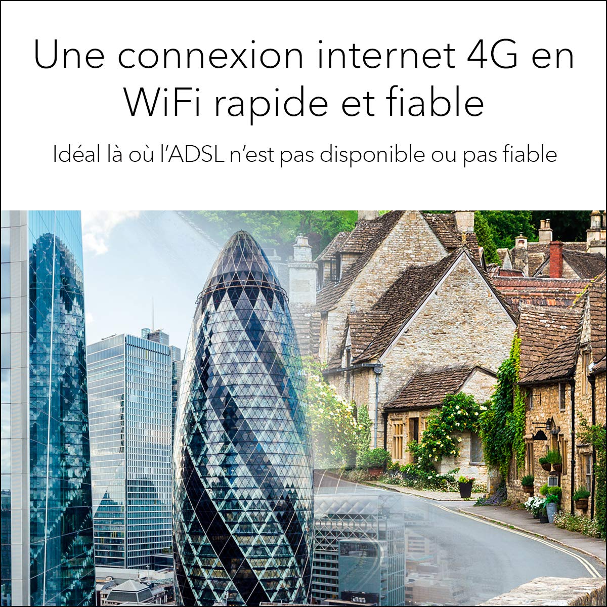 NETGEAR Orbi LBR20 Routeur 4G, Box 4G LTE WiFi Mesh, AC2200, couvre jusqu'à 125m² et 25 appareils, extensible via satellite, compatible tout opérateur, idéal lieux avec internet lent ou non disponible