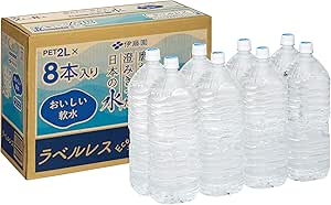 【Amazon.co.jp限定】伊藤園 ラベルレス 磨かれて、澄みきった日本の水 2L×8本商品画像