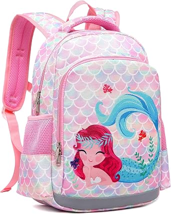 JIANYA Girls Backpack, Kids Backpacks for School Kindergarten Girls Backpack with Lunch Box & Chest Strap