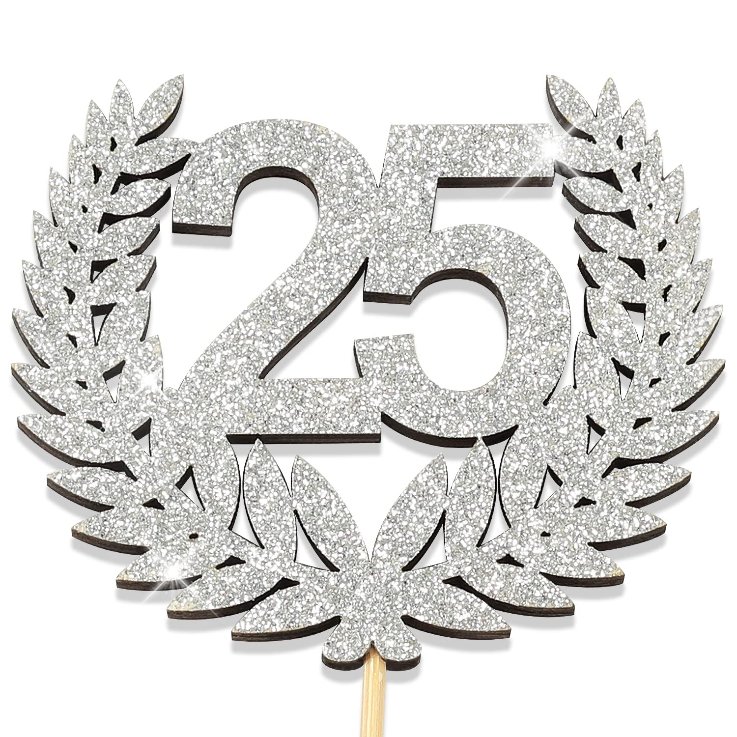 Oblique Unique® Torten Topper – Zahl Aus Metall Mit Glitzersteinen (wählbar: 1, 3, 8, 18, 30), Ca. 16 Cm, Silber