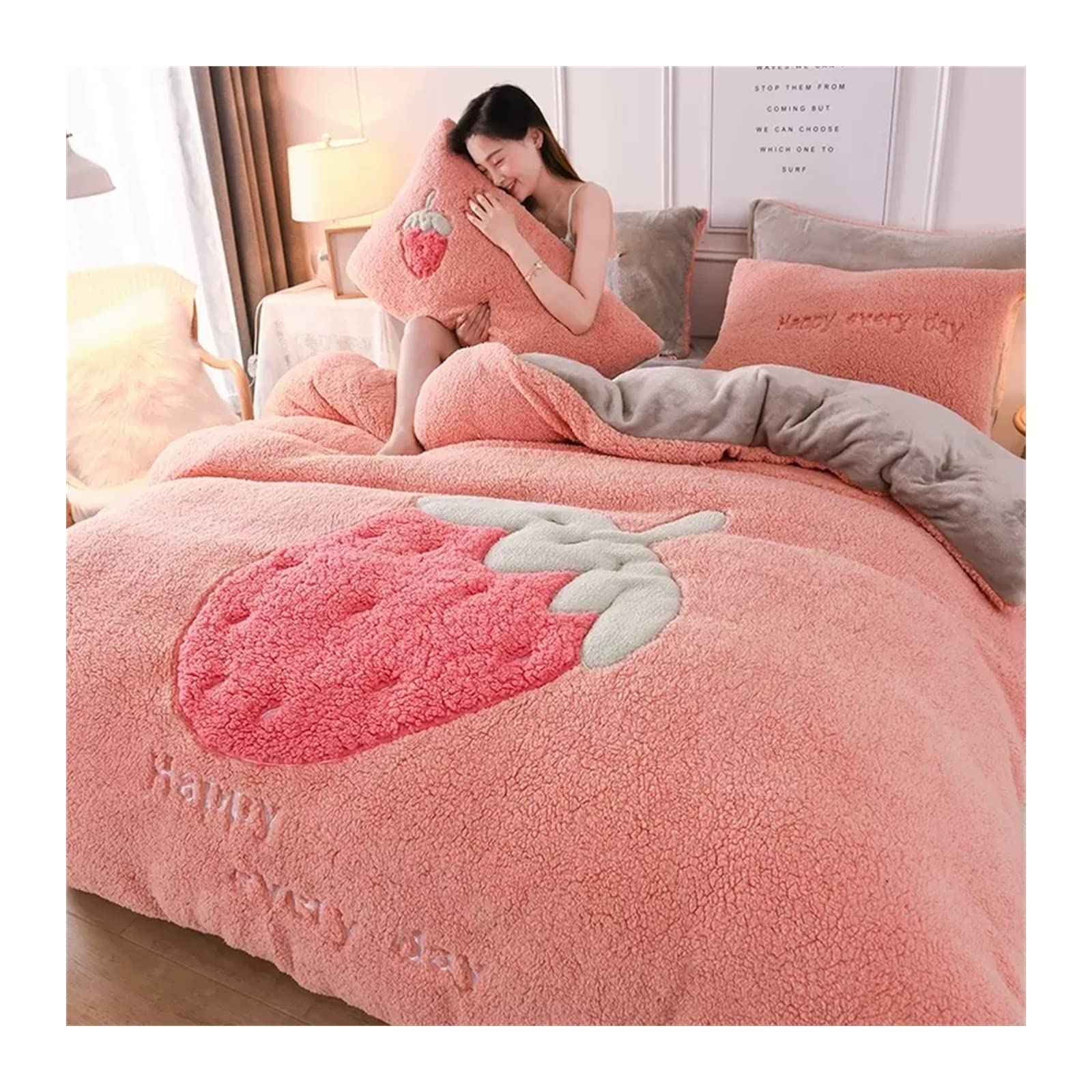 Housse de couette en velours d'agneau douillette pour des nuits d'hiver chaleureuses