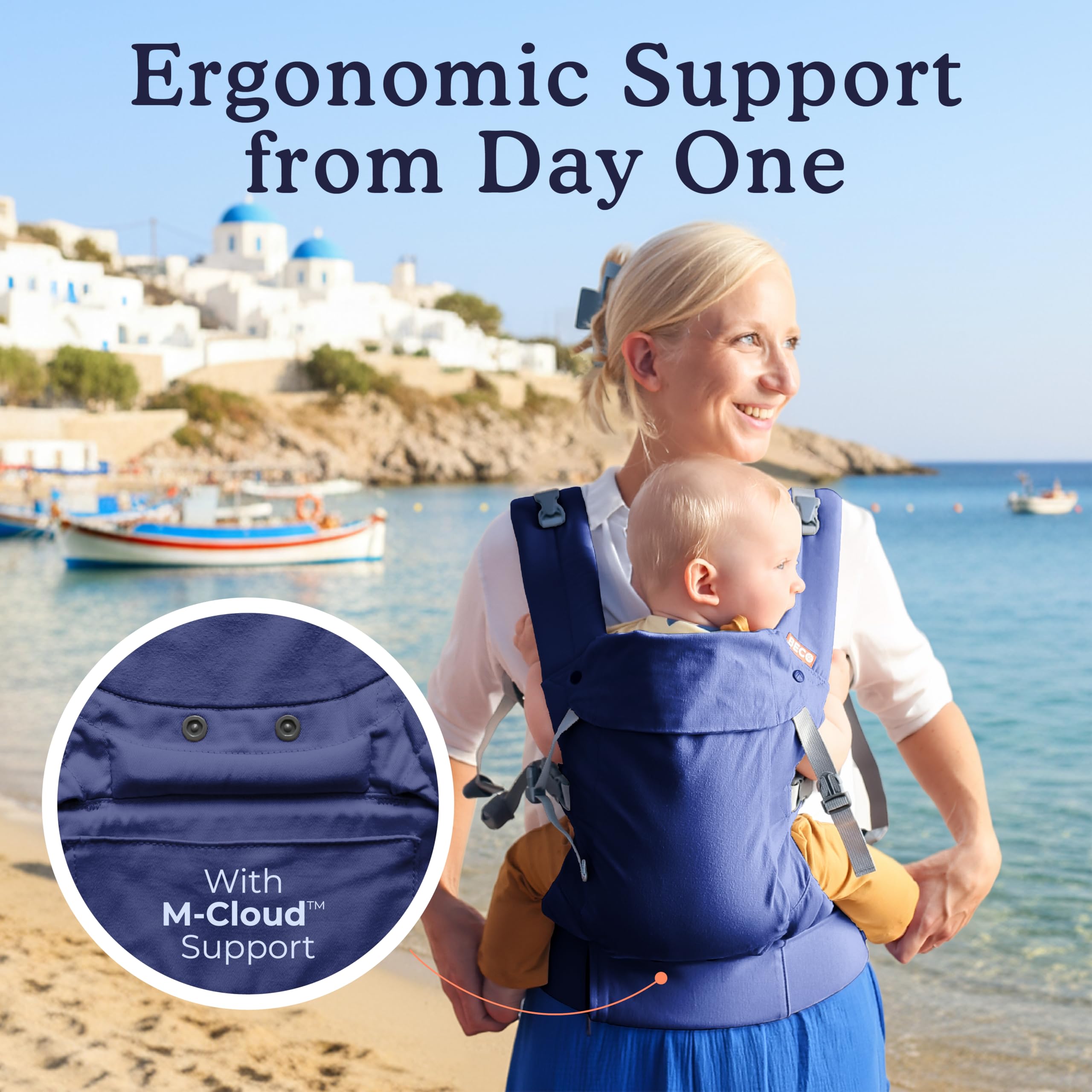 Beco Gemini 2.0 Baby Carrier Newborn to Toddler with M-Cloud™ Support, 4-Position Baby Carriers, Hip-Healthy Newborn Carrier - Image 2