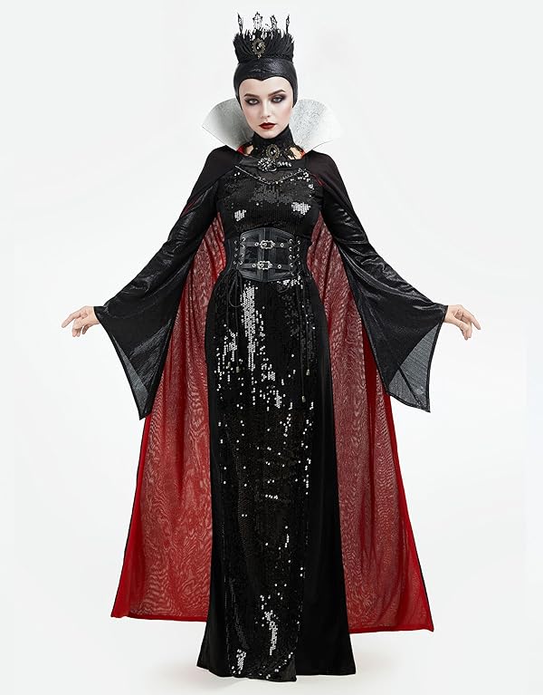 Cosplay.fm Women Evil Queen Costume Princess Stepmother Cosplay Outfits Adult Halloween Queen Costume Gown Dress (Black, XL) by Cosplay.fm - Image 3