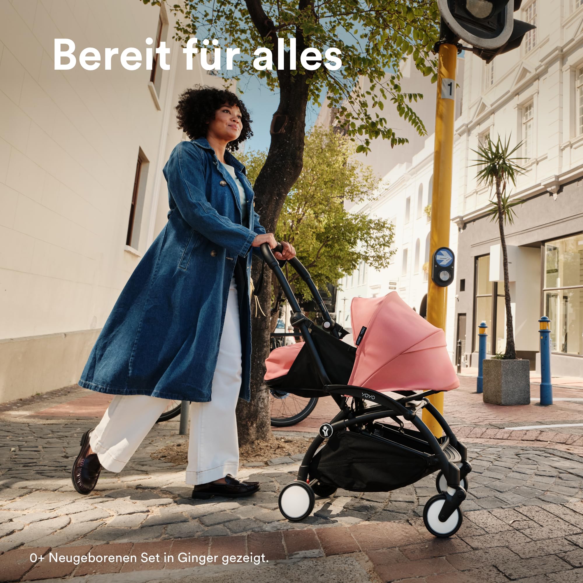 Stokke YOYO3 Kinderwagen mit Neugeborenen Set - Schwarzer Rahmen, YOYO 6+ Textilset (Olive) & 0+ Neugeborenen Set (Olive)