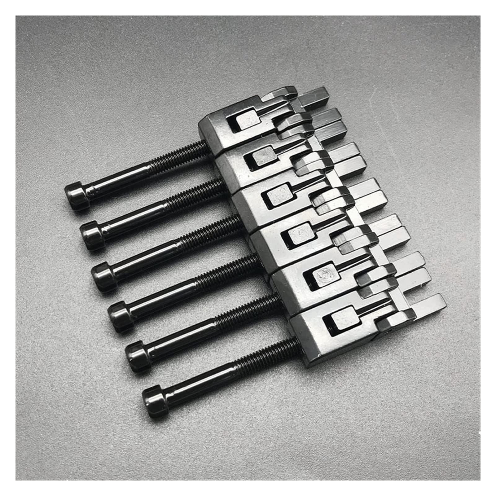 Parti di ricambio chitarra 10 Set Chitarra Elettrica A Doppio Sistema Ponticello Sella Tremolo Bridge Bridge Double Block String Slotidles Selle (Color : Black)