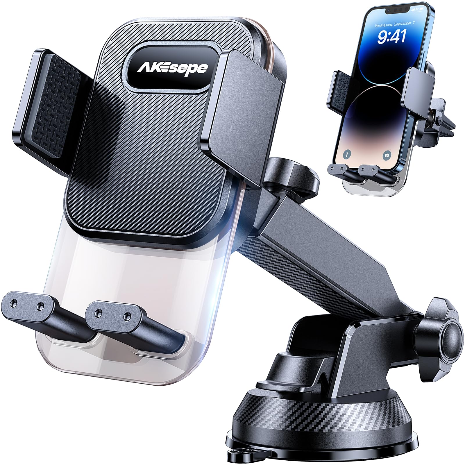 AKESEPE [Thick Cases Friendly [85+LBS Strongest Suction] Phone Holders for Your Car 2025 Upgraded Car Phone Holder Mount Truck Stand for Dashboard Windshield Vent for iPhone Samsung All Phones