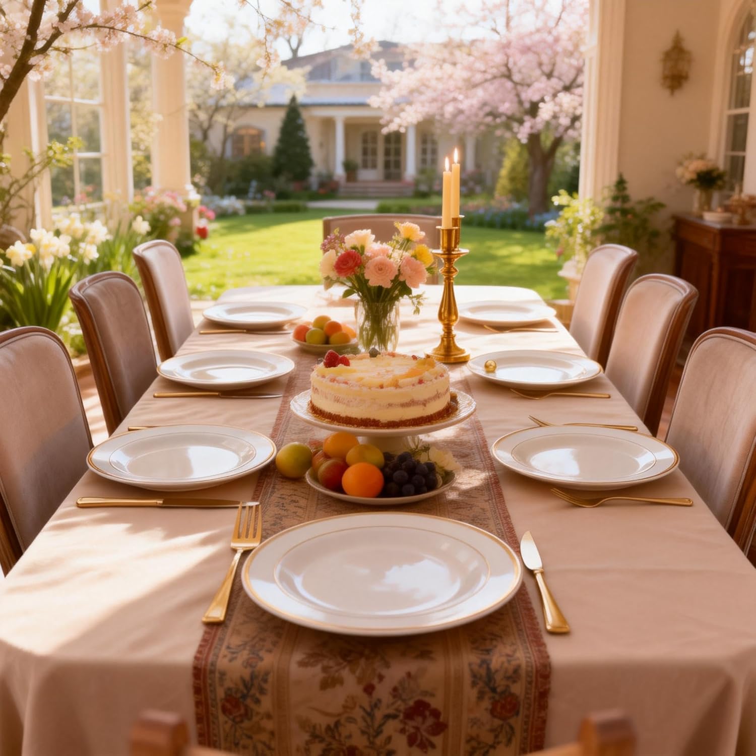 I00000 144 Small Plastic Dessert Plates Set Include 72 Pcs Gold Dessert Plates 7.5" with 72 Pcs Forks 7.5",Disposable Cake Plate,Fancy White Gold Plastic Small Plates for Party - Image 7