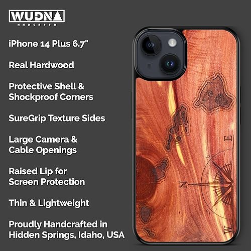 Miniatura 9 de WUDN Funda de madera para teléfono, serie de geografía de madera real, (mapa del mundo bambú océano) compatible con iPhone 11 Pro Max