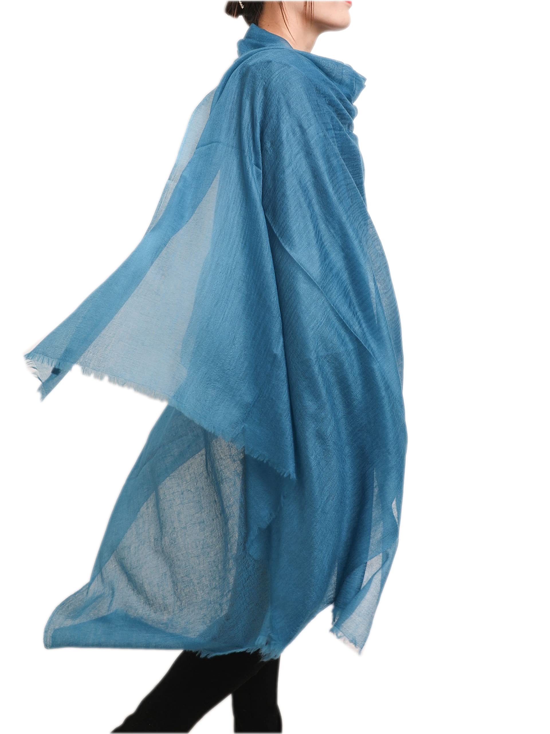 Damen Kaschmir-Stola leicht Ring festlich Kaschmir Schal Abendkleid Schulter-Tuch XL dünne Cashmere 30 lila Violett