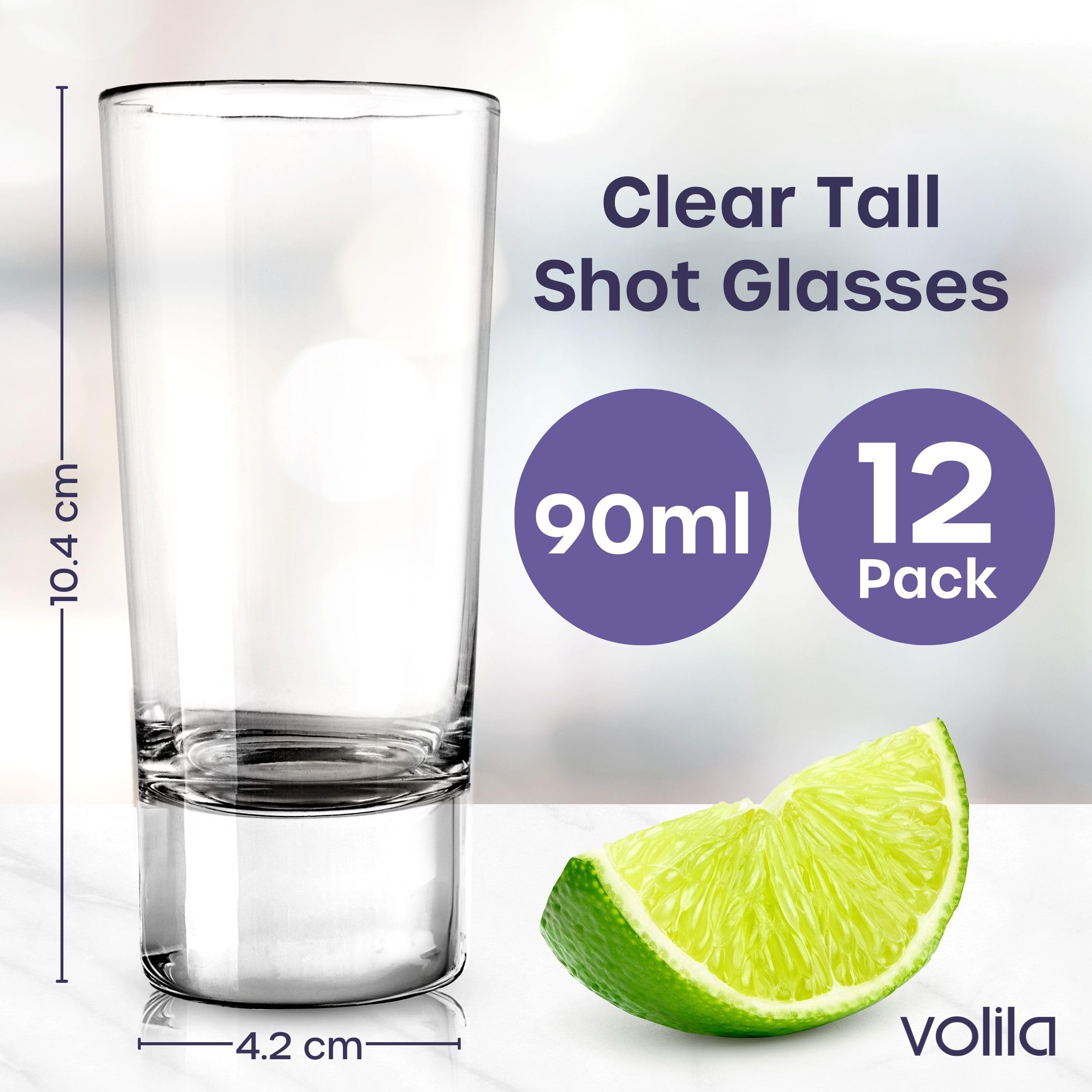 Tall Shot Glasses, 60ml / 2oz Clear Heavy Base Shot Glass, 12 Pack Reusable Shot Glasses for Vodka Brandy, Cocktail - Image 2