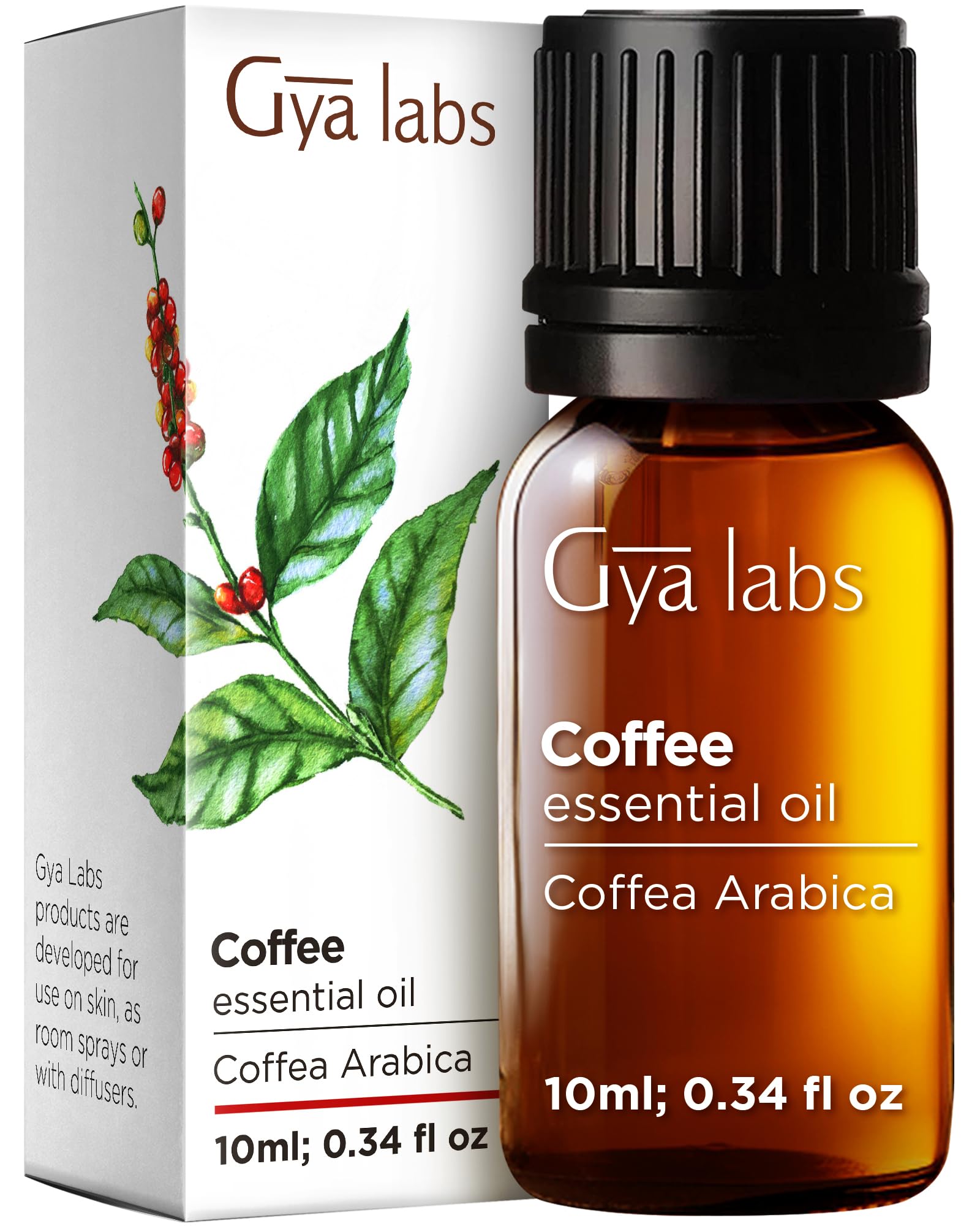 Gya Labs Coffee Essential Oil for Diffusers - 0.34 Fl Oz - 100% Pure Natural Coffee Oil for Hair, Skin, Aromatherapy Fragrance Bath Bombs, Spray & Candle Making Scent