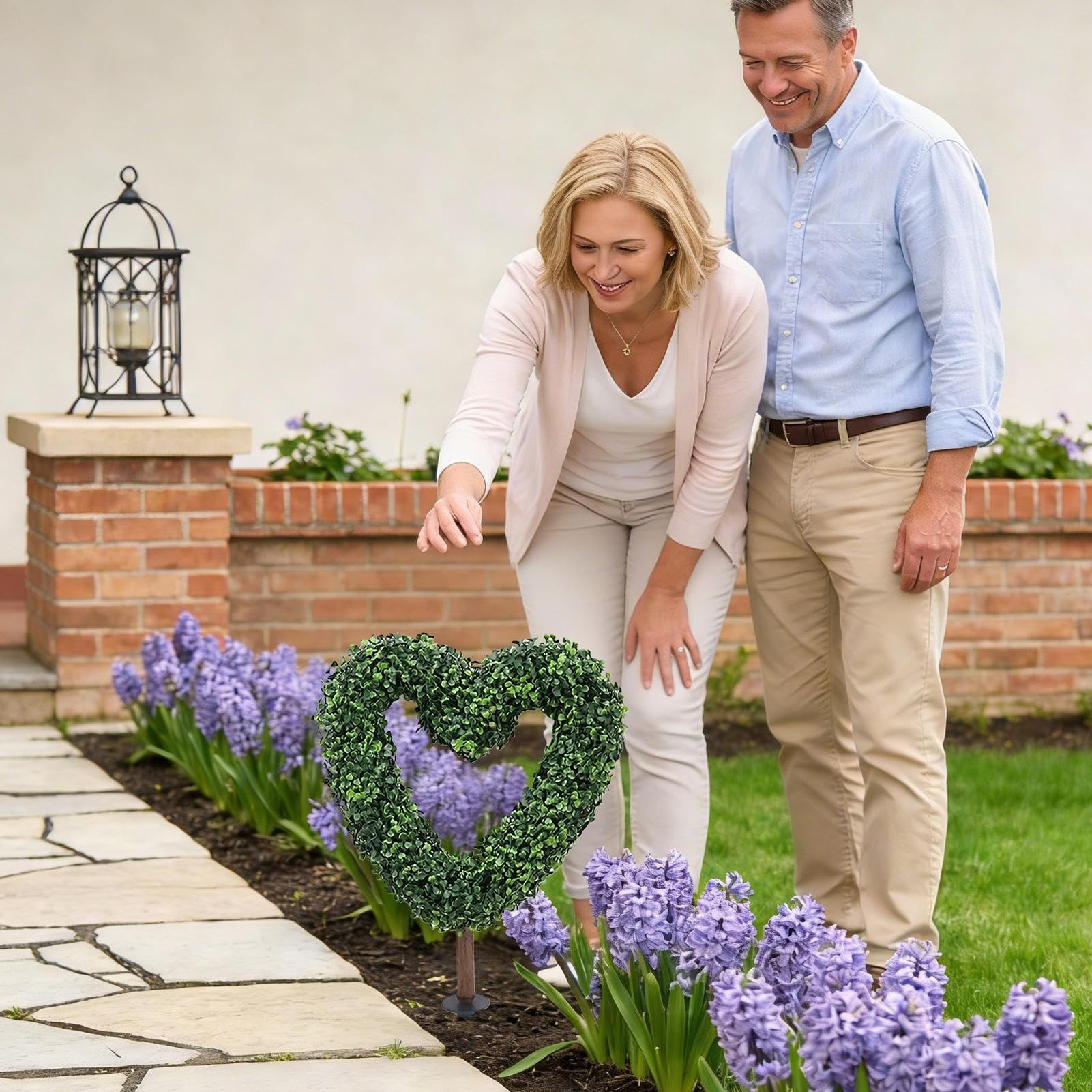 Señales De Jardín Con Postes Decoración Artificial Para El Hogar De San | Señal para Césped Artificial y Decoración de Exterior para Interior Entrada Porche Jardín Bodas y