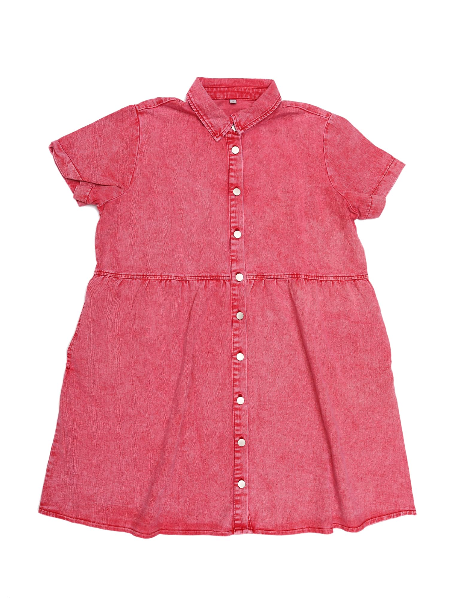 Agnes Orinda Women Plus Size Denim Dress Babydoll Sundress Jean Dresses