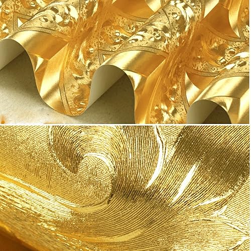 Miniatura 4 de QIHANG Papel tapiz de mosaico de papel tapiz cuadrado de papel tapiz de papel tapiz de hoja de oro, rollo moderno, techo de hotel, papel tapiz