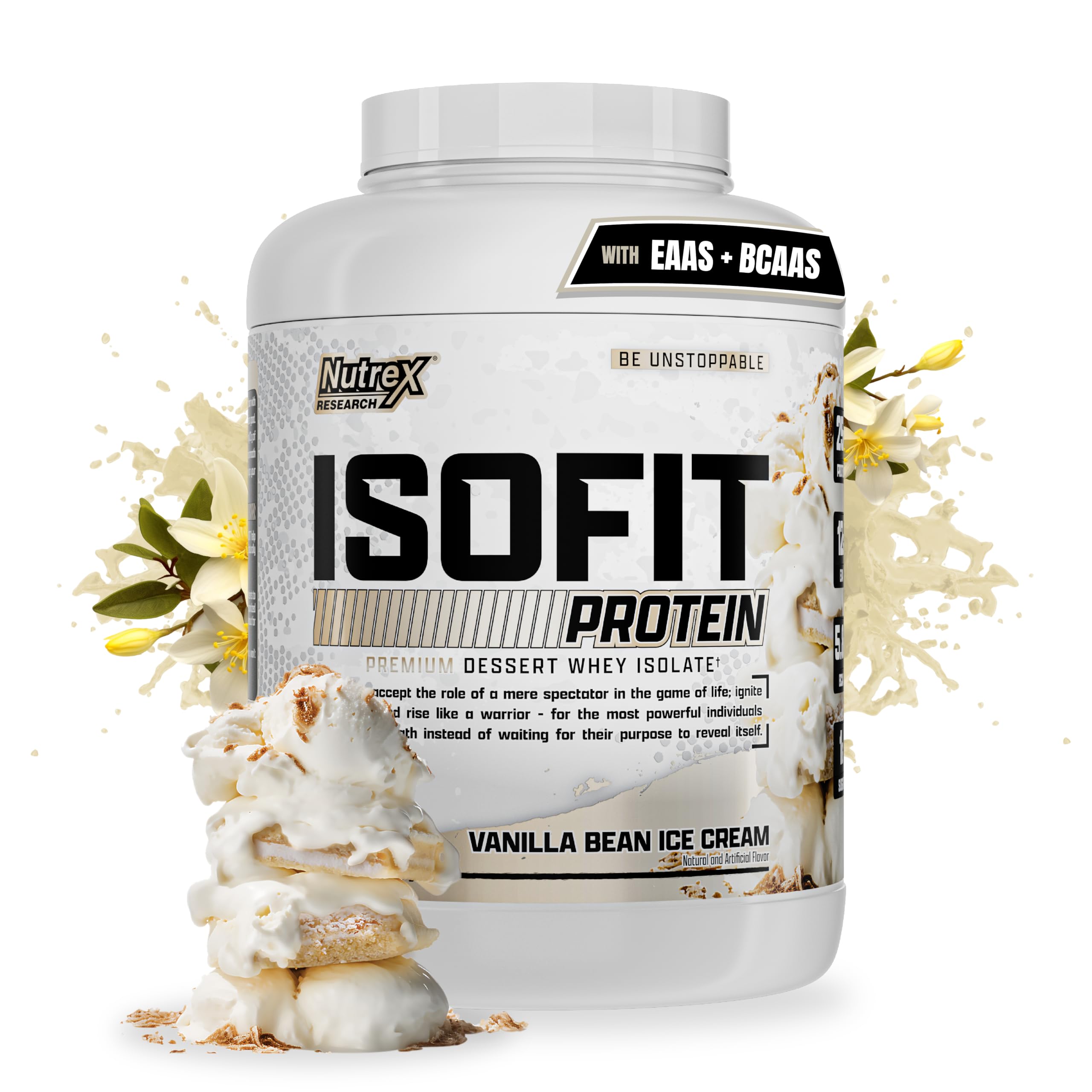IsoFit | Whey Protein Powder Instantized 100% Whey Protein Isolate | Muscle Recovery, Lactose-Free, Gluten-Free, 70 Servings | 2261g Vanilla Bean Ice Cream